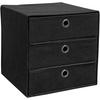 ZÁSUVKOVÝ BOX LISA - černá, Moderní, kov/textil (32/32/32cm)