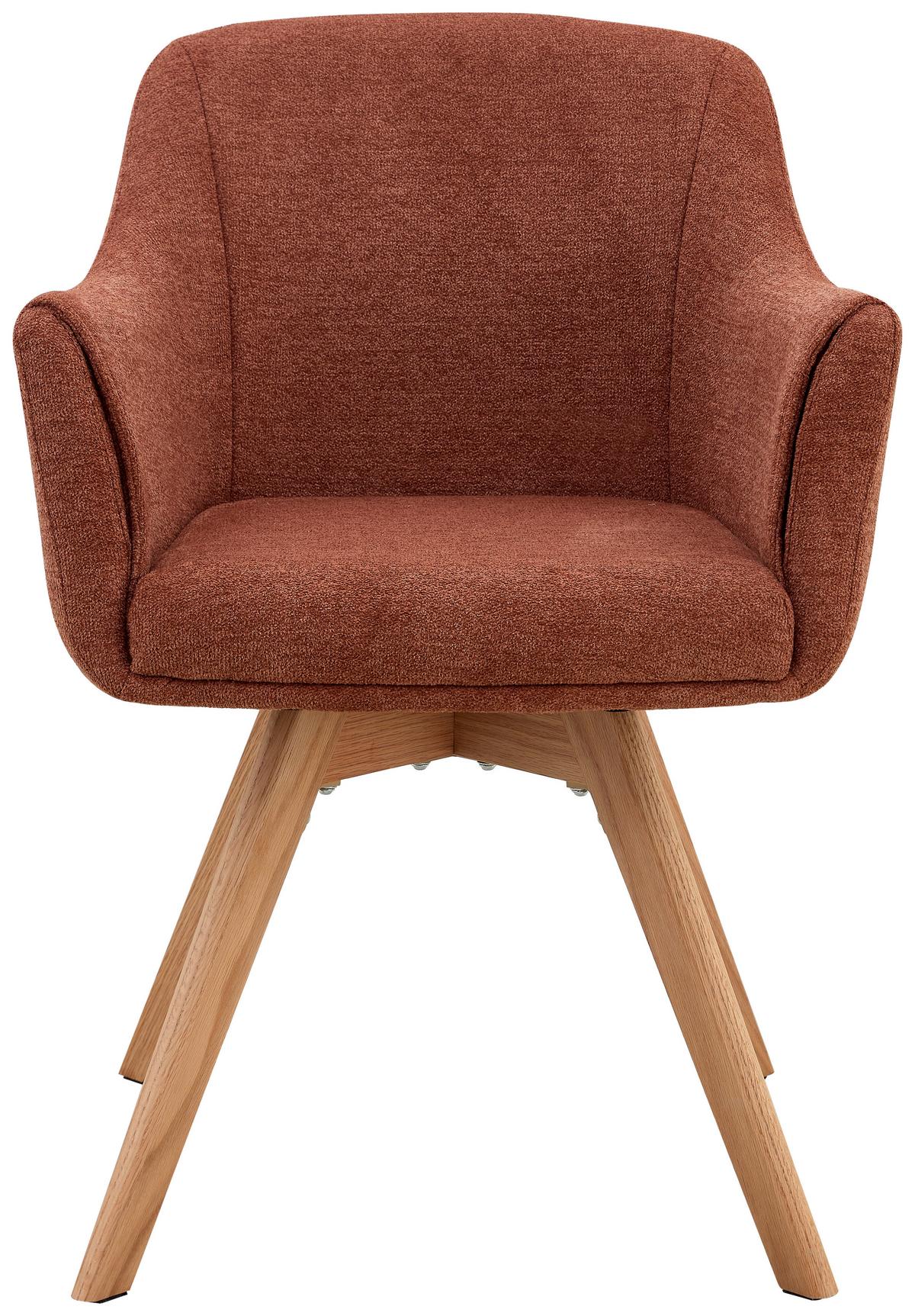 Armlehnstuhl Mats Webstoff Karamell, B: 61 Cm - Karamell/Naturfarben, KONVENTIONELL, Holz/Textil (61/85,5/63,5cm) - Livetastic