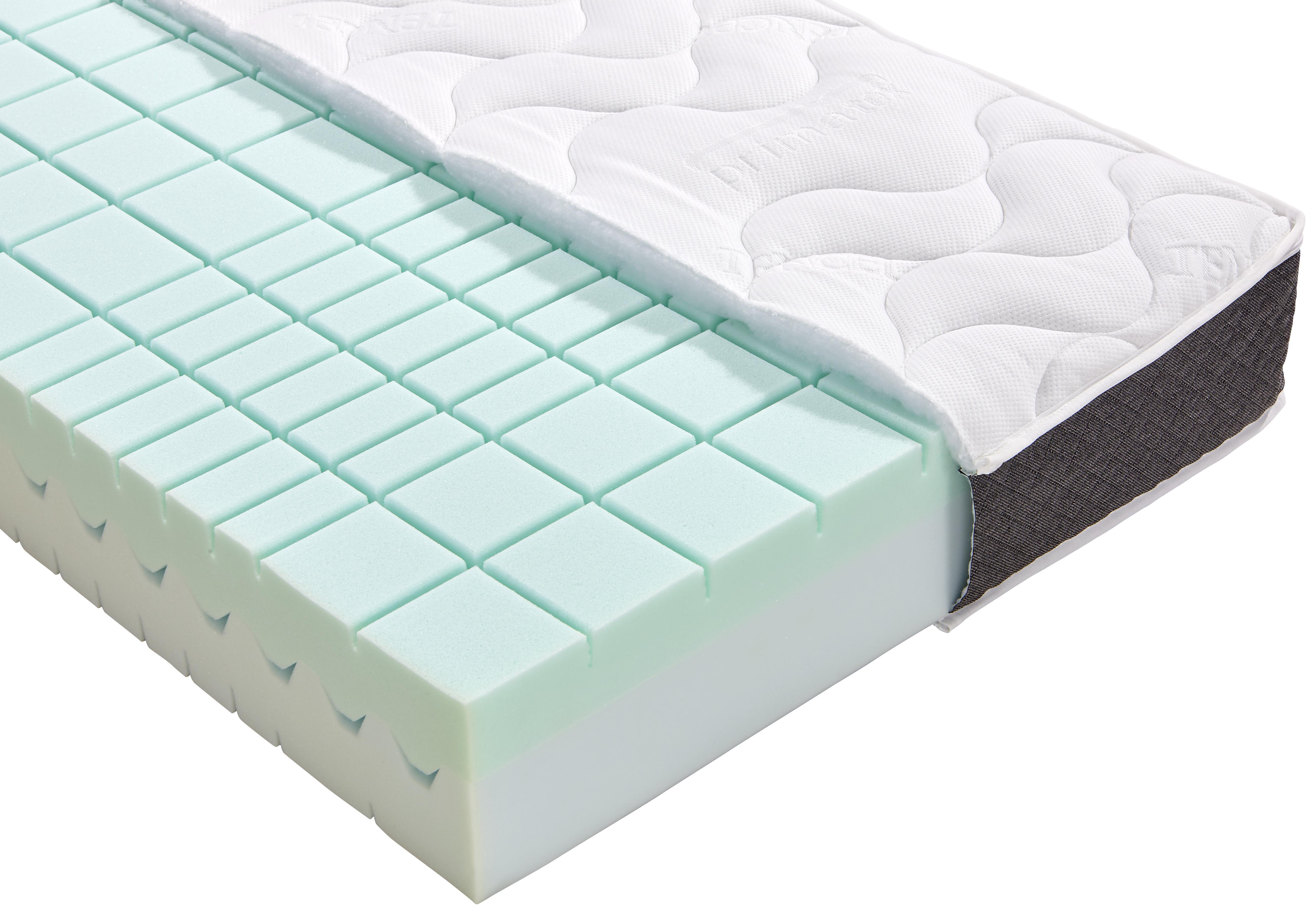 Komfortschaum- & Wendematratze Lifestyle 90x200cm H2/H3 - Weiß/Grau, MODERN, Textil (90/200cm) - Primatex Deluxe