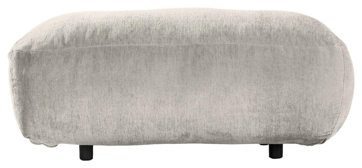 Hocker Fluffy, Silberfarben B: 112 Cm - Silberfarben/Schwarz, MODERN, Textil (112/46/65cm) - Trendmanufaktur