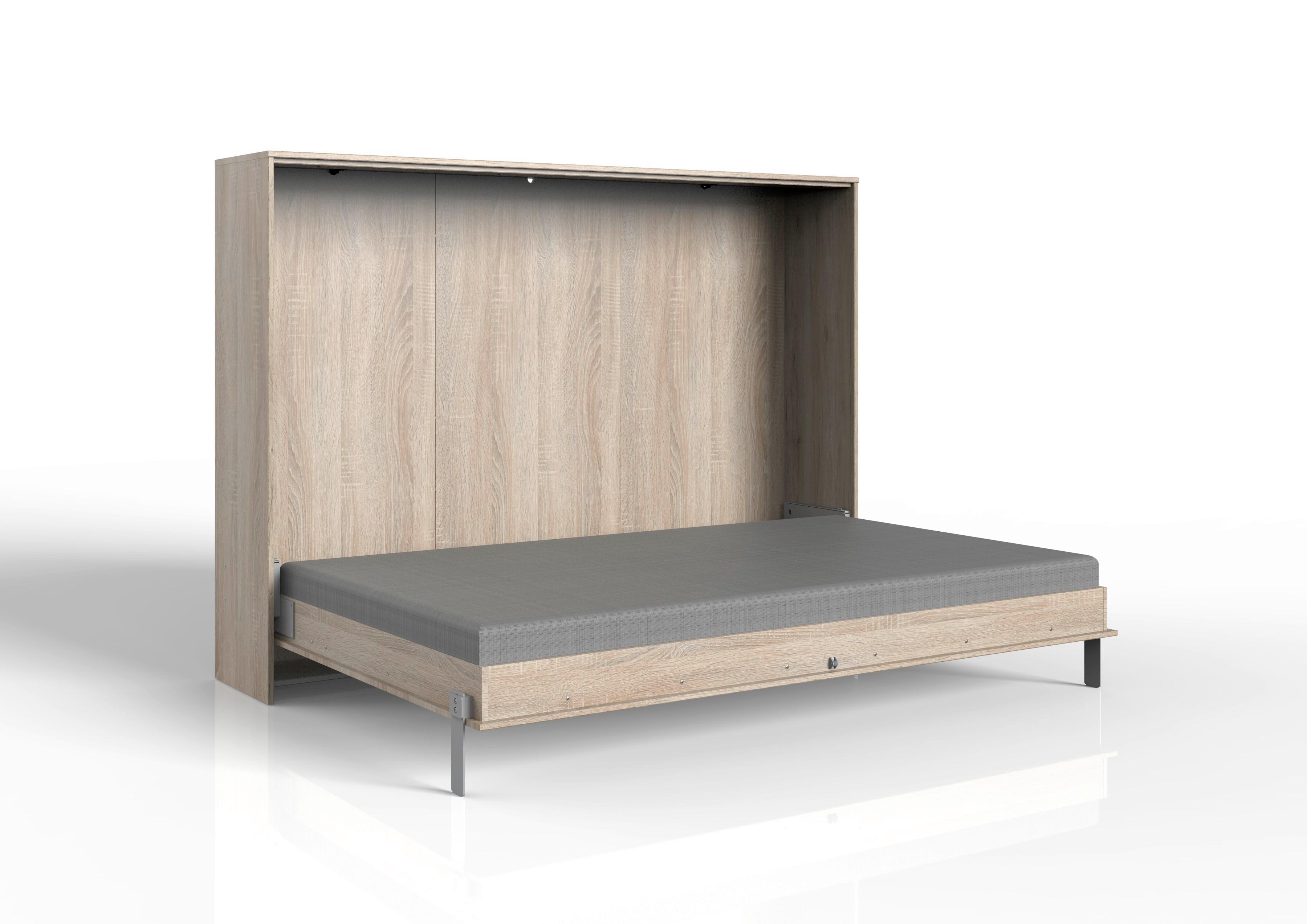 Vyklápacia posteľ JUIST horizontálna 140X200CM - farba duba, Basics, kompozitné drevo (140/200cm)