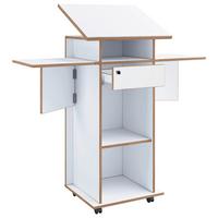 Stehpult Salia Weiß, Honigeiche B: 123 Cm - Honigeiche/Weiß, Design, Holzwerkstoff (123/128/44cm) - MID.YOU