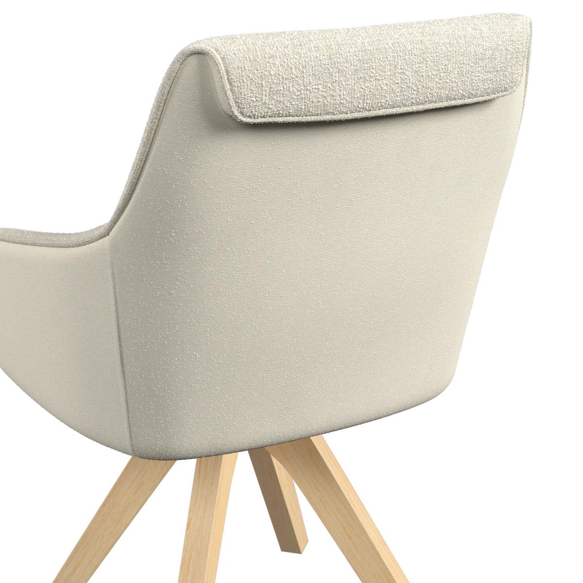 STOLIČKA S PODRÚČKAMI SERENA - krémová/farba duba, Modern, drevo/textil (62/86/65cm) - Bessagi Home