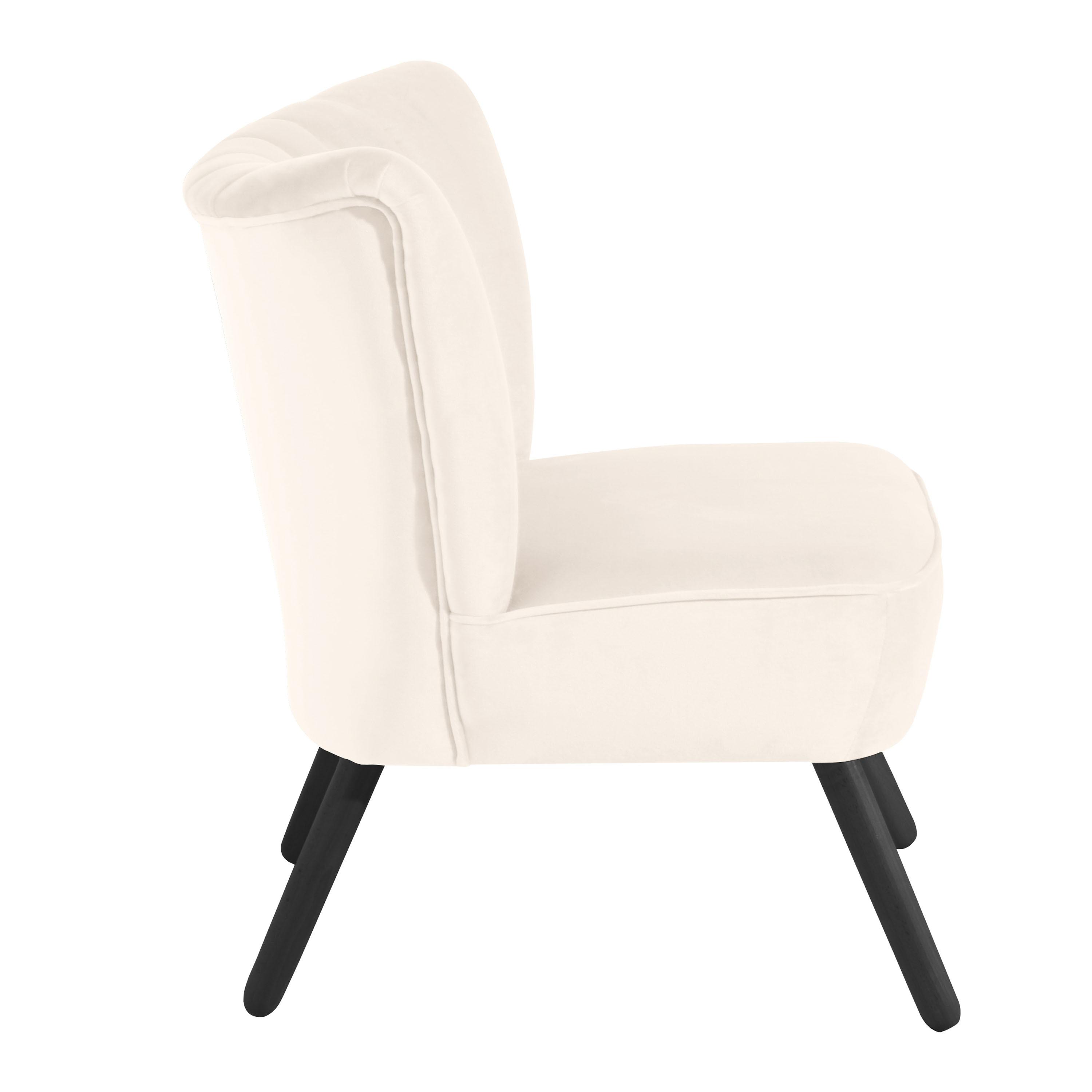 Polsterstuhl Alessandro Creme, Holz-Beine - Creme/Schwarz, Design, Textil (70/80/66cm) - Max Winzer