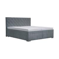 Čalouněná postel KLARA 160/200 cm, šedá - šedá/světle šedá, Moderní, dřevo/textil (160/200cm)