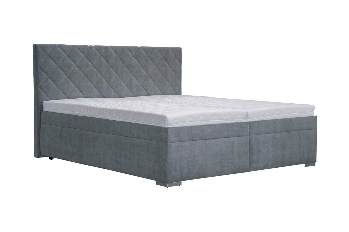 Čalouněná postel KLARA 160/200 cm, šedá - šedá/světle šedá, Moderní, dřevo/textil (160/200cm)