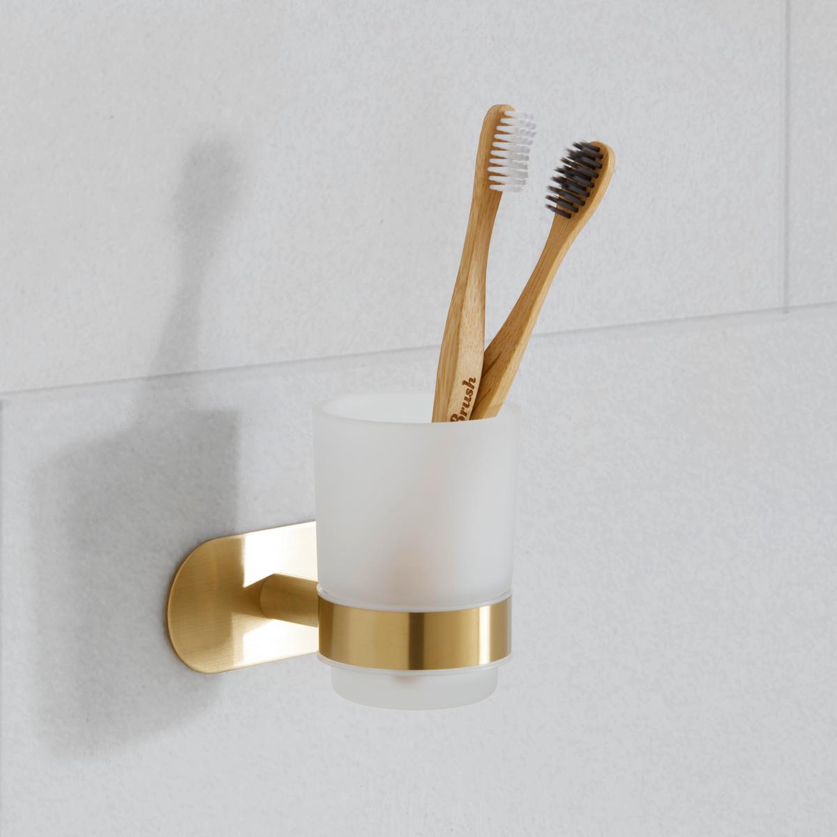 Držák na zubní kartáček OREA GOLD - barvy zlata, Lifestyle, kov/sklo (10/9,5/10cm) - Mömax