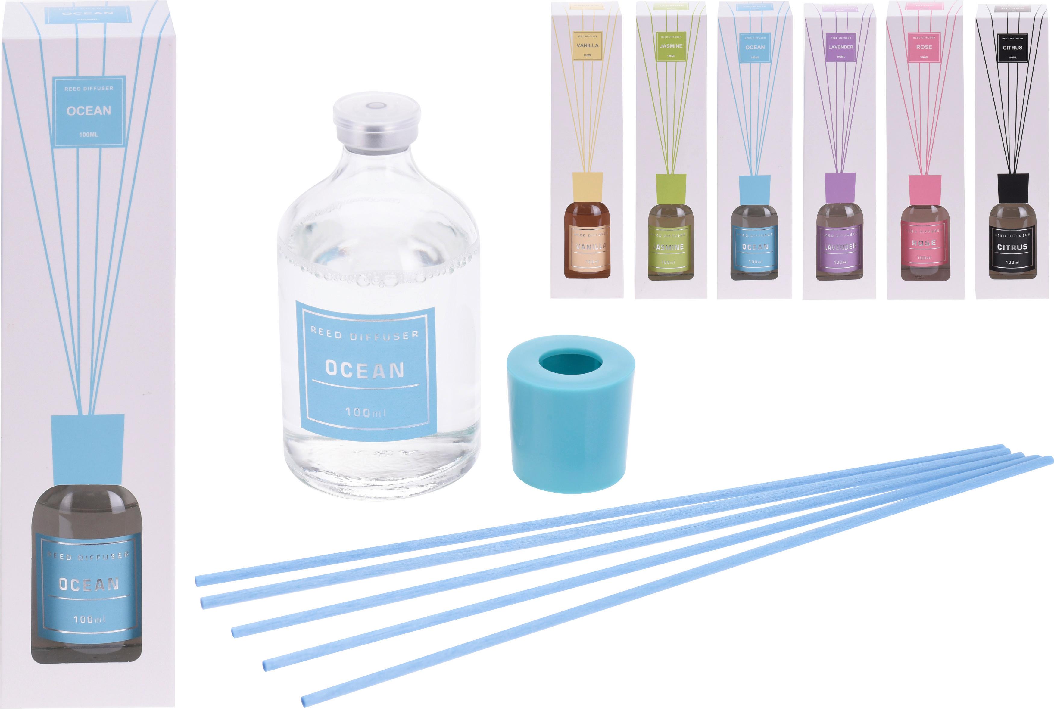 Diffuser aus Glas mit Rattanstäbchen entdecken