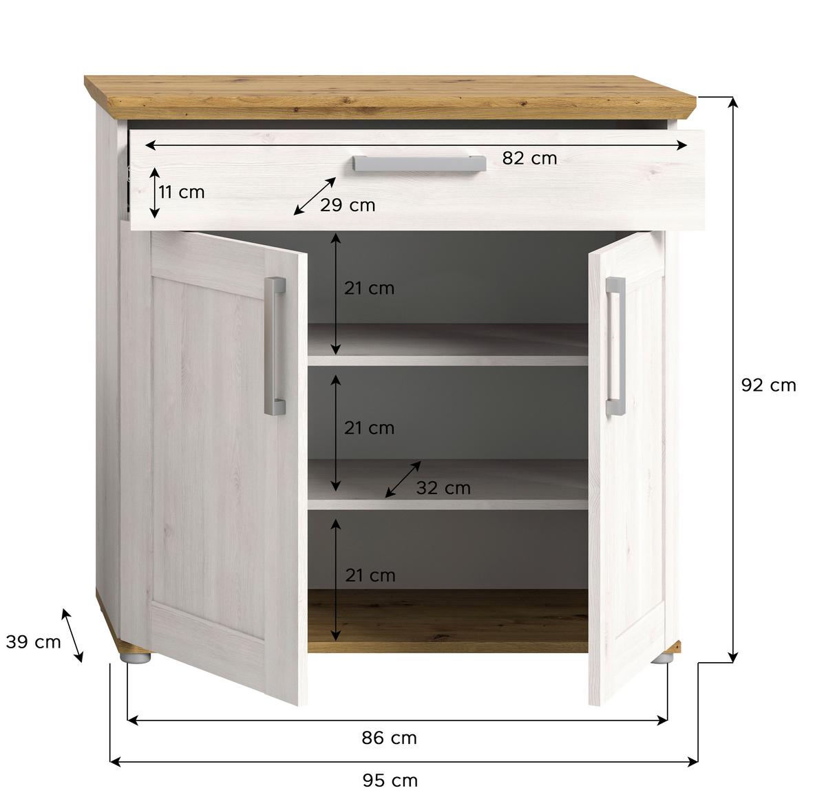 Schuhschrank Verona Lärche B: 90 cm - KONVENTIONELL, Holzwerkstoff (90/88/37cm) - MID.YOU