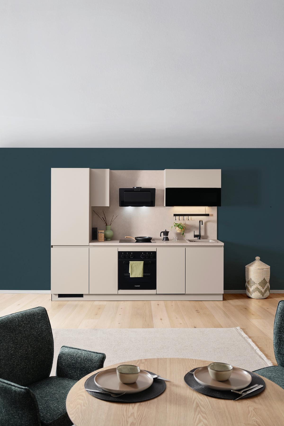 Küchenblock Win - Creme, MODERN, Holzwerkstoff (270cm) - Express-Kuechen