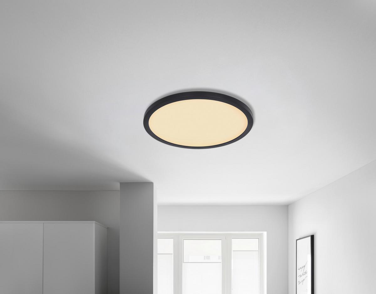 KOUPELNOVÉ STROPNÍ SVÍTIDLO ULOL,P/V: 29,4/2,5 cm,IP44 - bílá/černá, Konvenční, plast (29,4/2,5cm) - Mömax