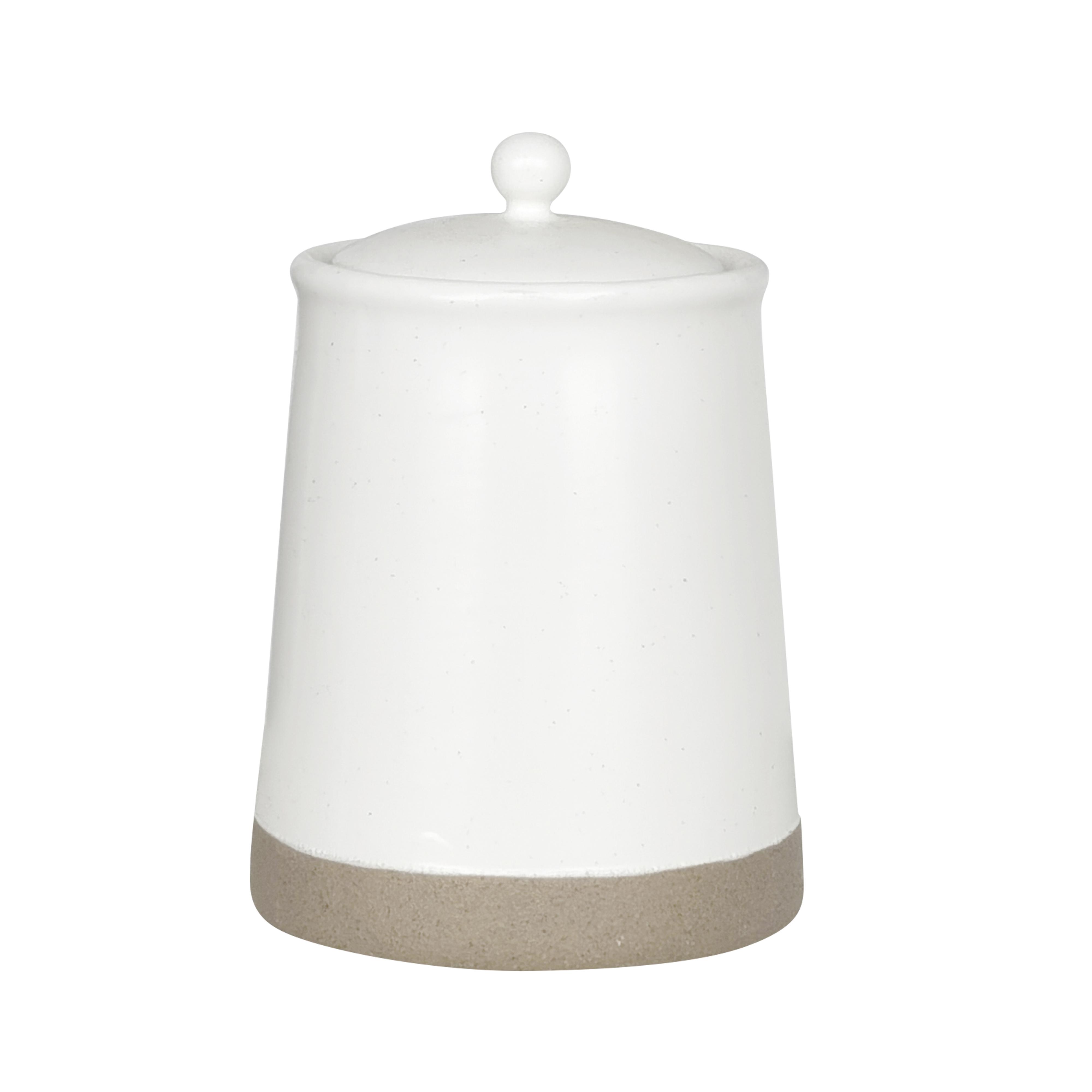 DÓZA NA POTRAVINY EMILIA -M - bílá, plast/keramika (12/17cm) - Zandiara