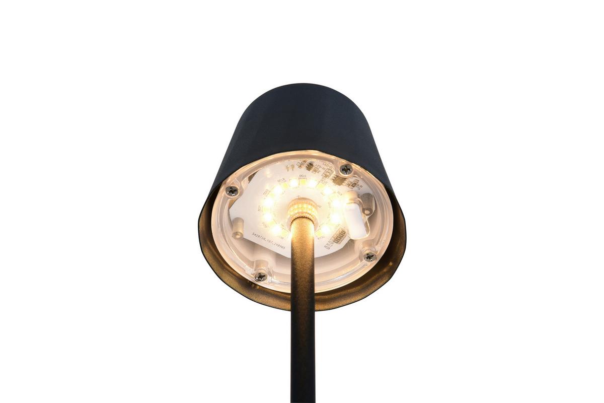 AKKU-TISCHLEUCHTE Tochdimmer, 2700-6500K - Schwarz, Design, Metall (8,5/21cm)