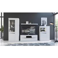Stapelprogramm Turino Neo 4 Teilig Weiß/graphit B: 322cm - Graphitfarben/Weiß, Trend, Holzwerkstoff (322/196,5/39,9cm)