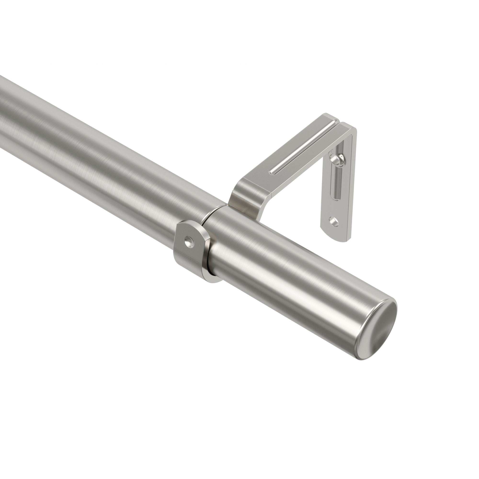 Vorhangstangenset Zen Nickelfarben L: 81-163 cm - Nickelfarben, KONVENTIONELL, Kunststoff/Metall (81-163cm) - Umbra