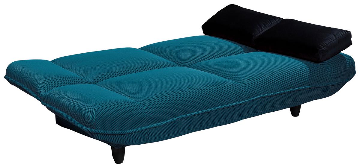 Schlafsofa Amalia Petrol B: 200 cm - Petrol/Schwarz, KONVENTIONELL, Textil (200/88/90cm) - MID.YOU