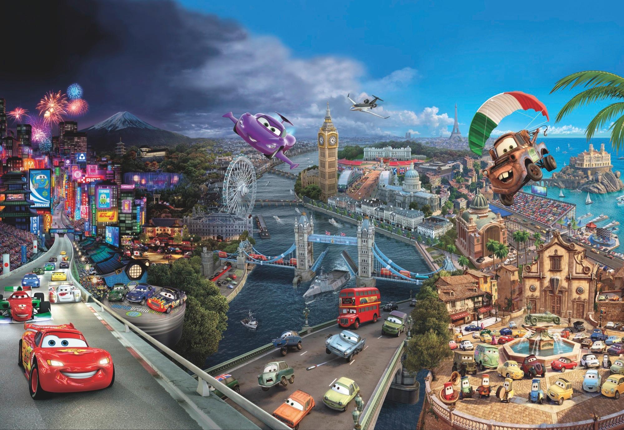 FOTOTAPETE Cars World - Multicolor, Design, Papier (368/254cm) - Disney