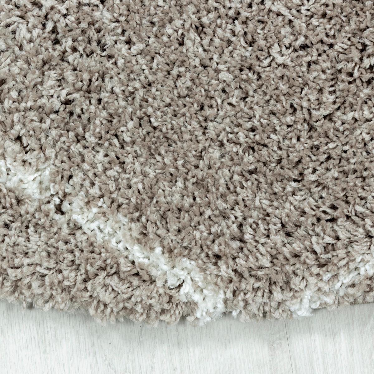 Hochflor Teppich Beige Alvor Rund Ø 120 Cm - Beige, Basics, Textil (120cm)