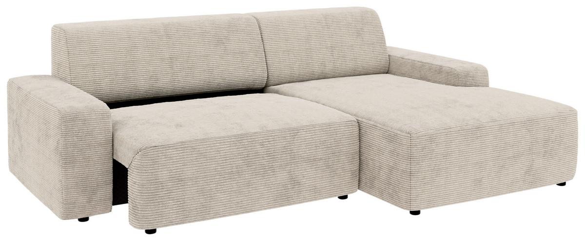 Ecksofa Wien, Creme S: 246x162 cm - Creme/Schwarz, MODERN, Textil (246/162cm) - Trendmanufaktur
