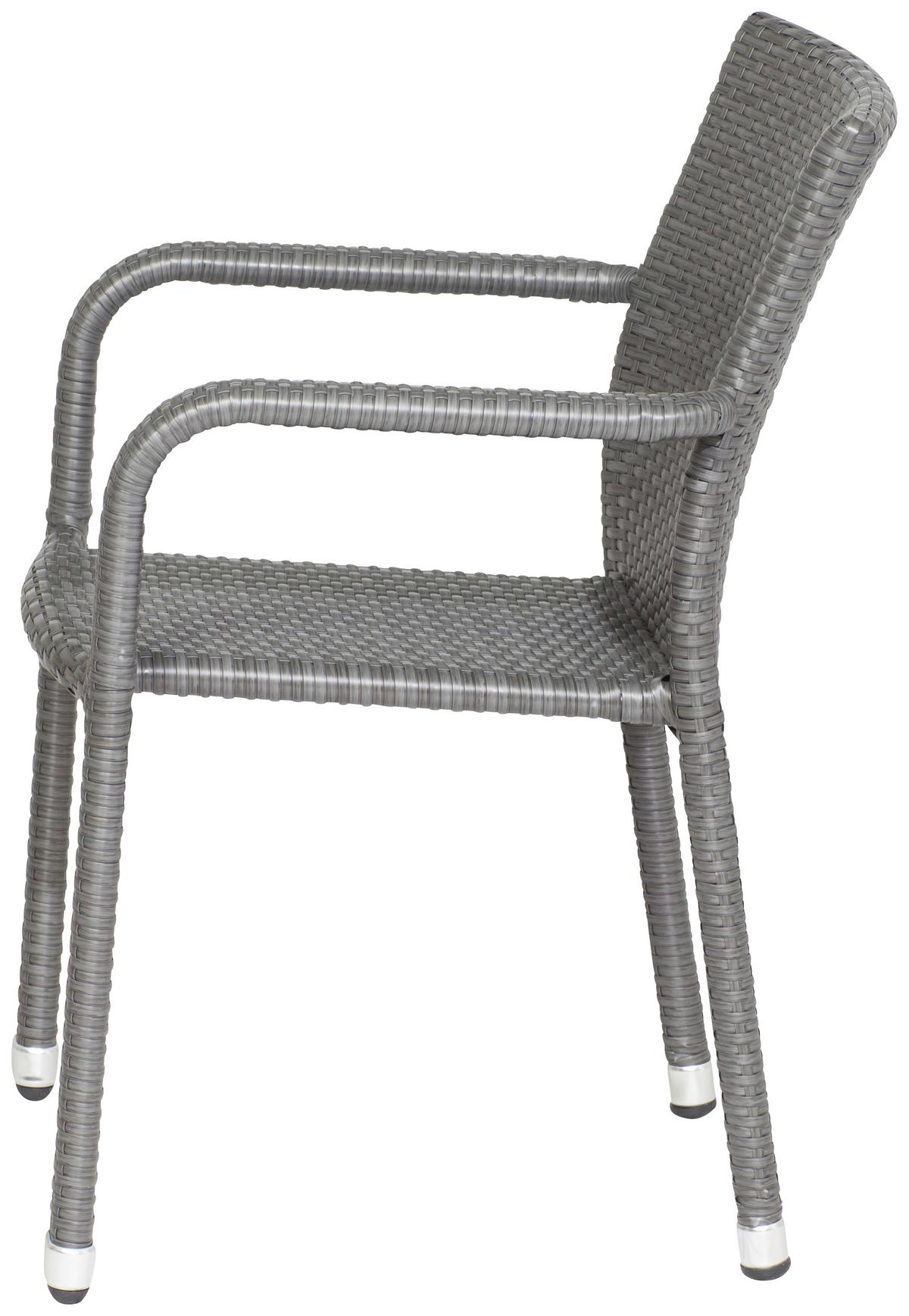 Stapelsessel 120113 - Grau, MODERN, Kunststoff/Metall (56/83/60cm) - Siena Garden