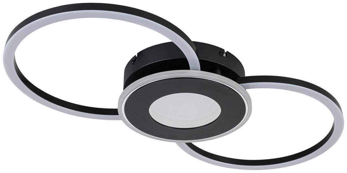 LED-Deckenleuchte Josefa - Chromfarben/Schwarz, Kunststoff/Metall (28/57/6,5cm) - Luca Bessoni