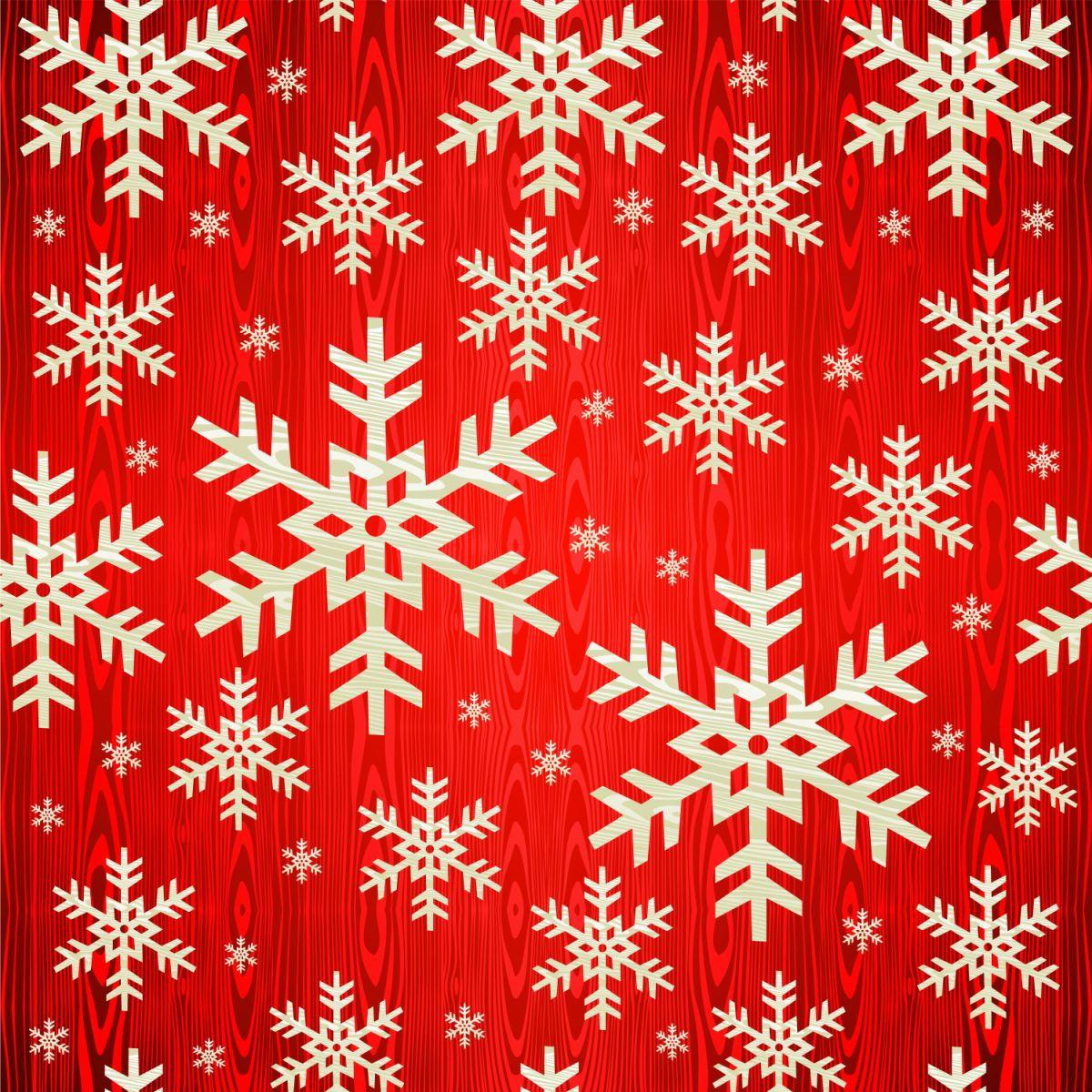Serviette Carol Schneeflocken Rot/Weiß 20 Stk., 33x33 cm