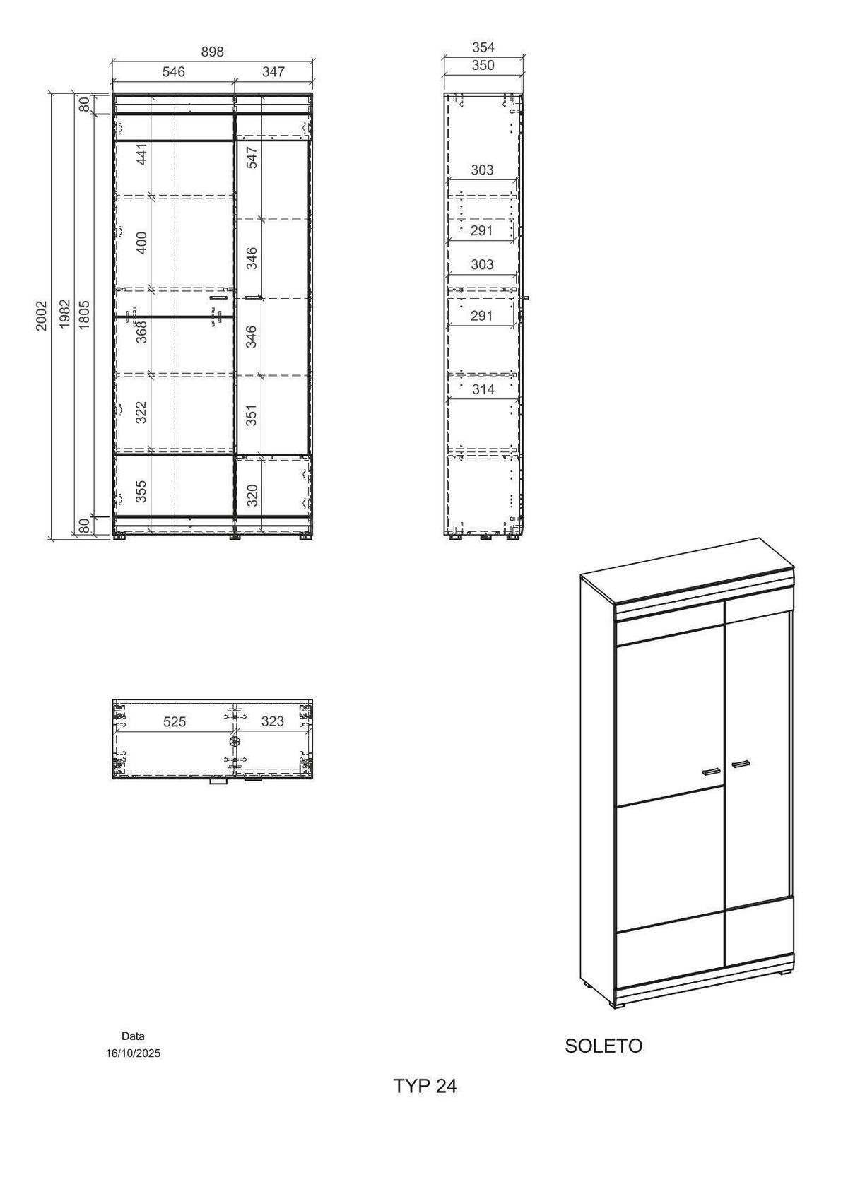 Vitrine Soleto Graphit-/Eichefarben B: 90cm - Eichefarben/Schwarz, Design, Holzwerkstoff (90/201/35cm) - MID.YOU
