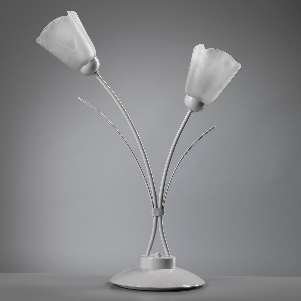 Nachttischleuchte 4802/Lg - Weiß, KONVENTIONELL, Glas/Metall (42/60cm)