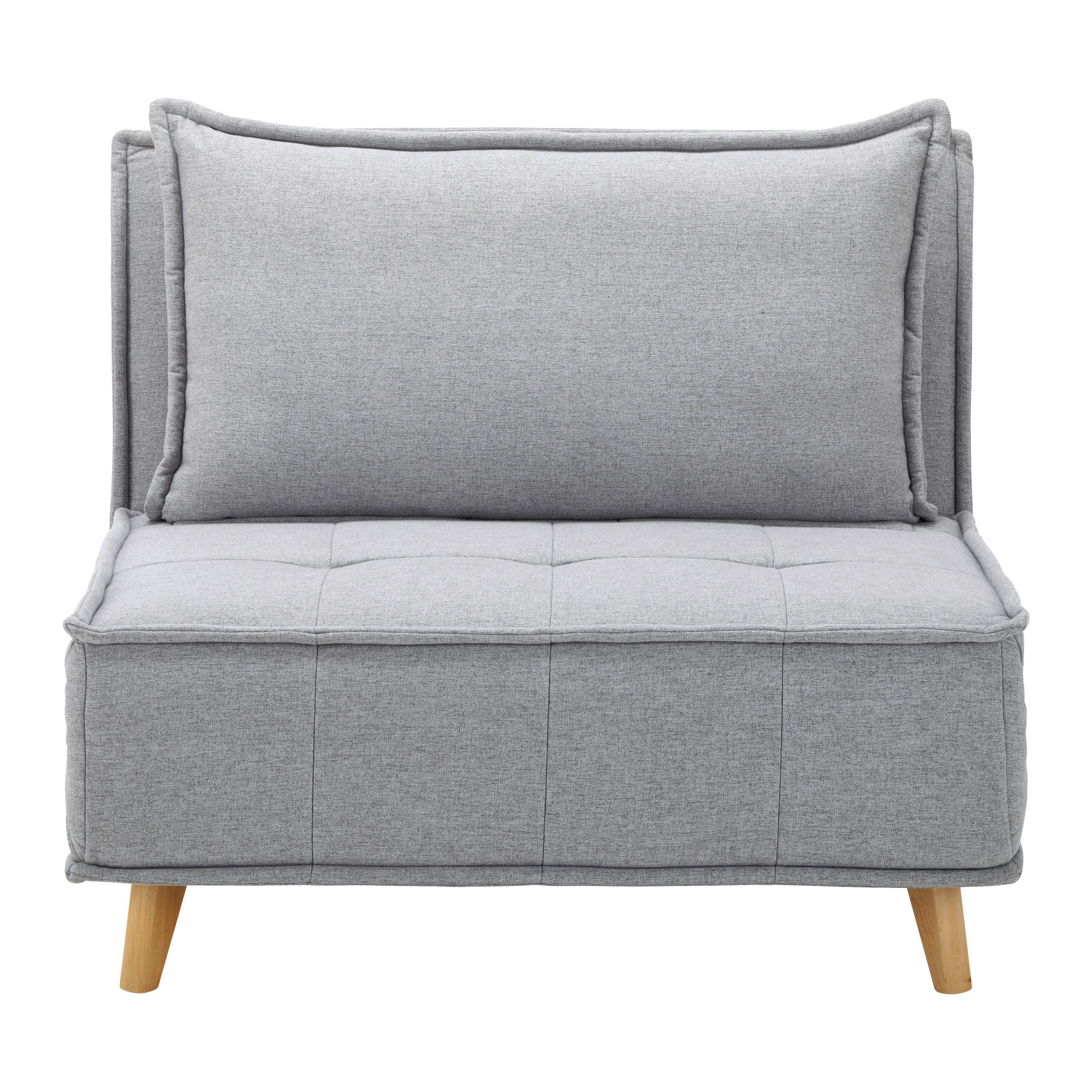 Rozkladacie Kreslo Layla - Sivé - svetlosivá, Moderný, drevo/textil (104/92/84cm) - P & B