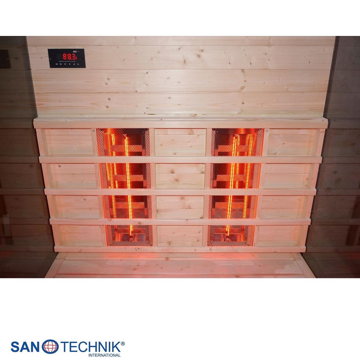 Infrarotkabine, für 2 Personen 5 Vollspektrumstrahler - Schwarz, KONVENTIONELL, Holz (125/190/100cm) - Sanotechnik