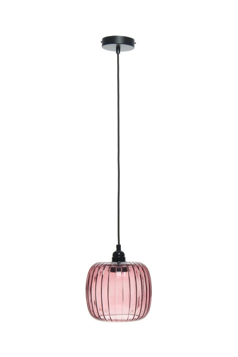 Hängeleuchte Claudia H: 24 cm 1-Flammig - Beere, Trend, Glas (18/24/18cm) - Kayoom