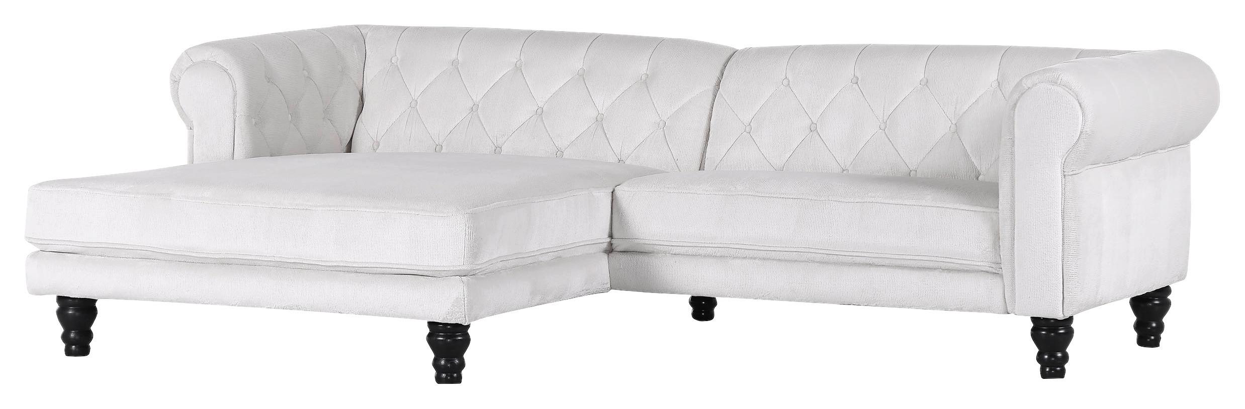 Ecksofa Jonte Weiß S: 160x260 Cm - Dunkelbraun/Weiß, Design, Textil (160/260cm) - MID.YOU