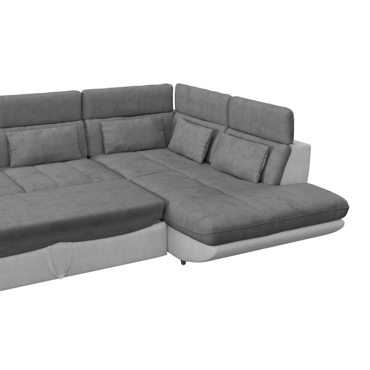 Ecksofa mit Schlaffunktion Park Hell-/Dunkelgrau - Dunkelgrau/Hellgrau, MODERN, Textil (233/311cm) - Luca Bessoni