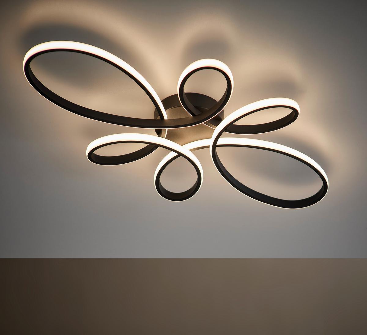 Led-deckenleuchte 645619132 Fly - Schwarz/Weiß, Design, Kunststoff/Metall (83/45,5/7,5cm) - Trio Leuchten