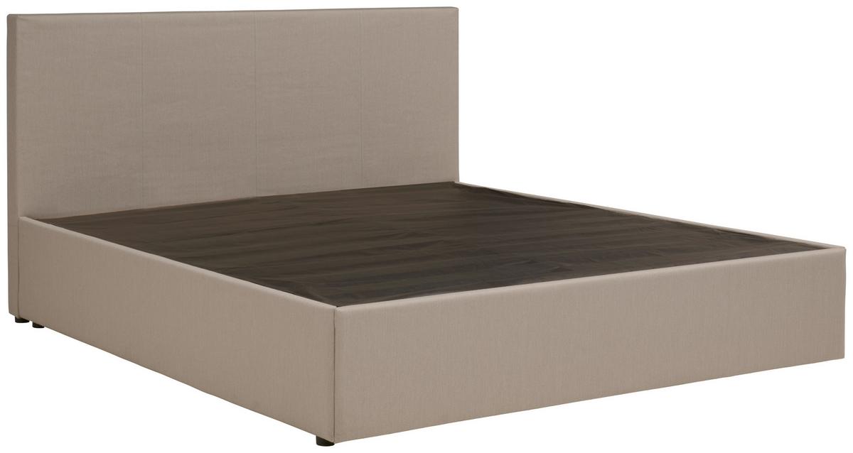 Boxbett mit Topper 200x200 cm Carolina - Sandfarben/Schwarz, Basics, Holz/Textil (200/200cm) - P & B