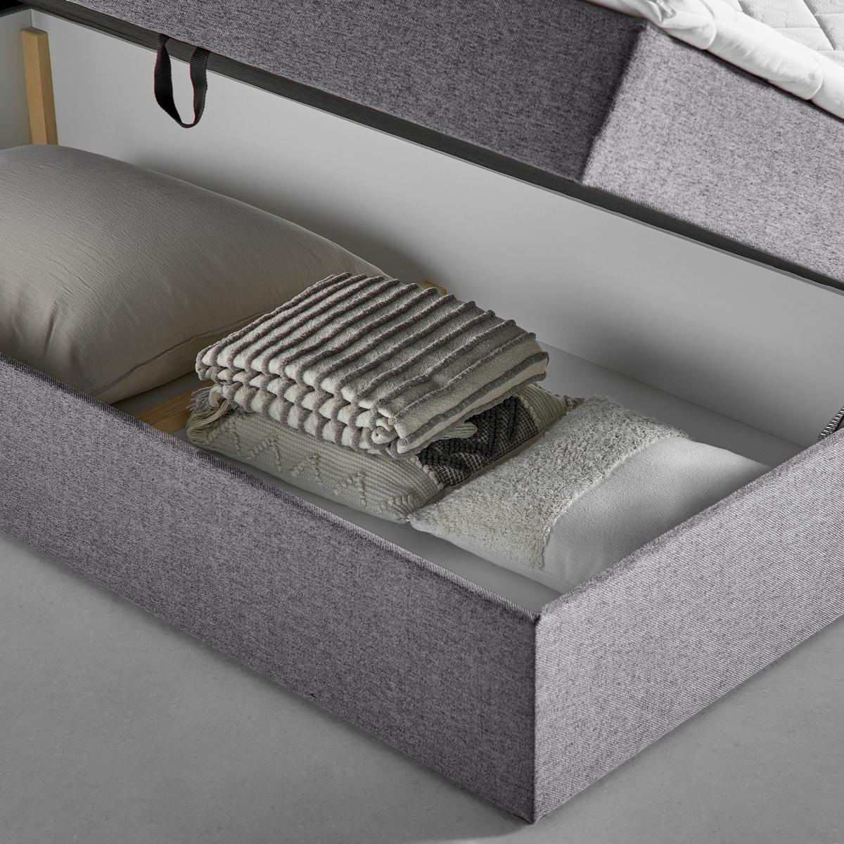Boxspring posteľ MARSELIE sivá, 200x220cm - čierna/sivá, Modern, drevo/textil (200/220cm) - Bessagi Home