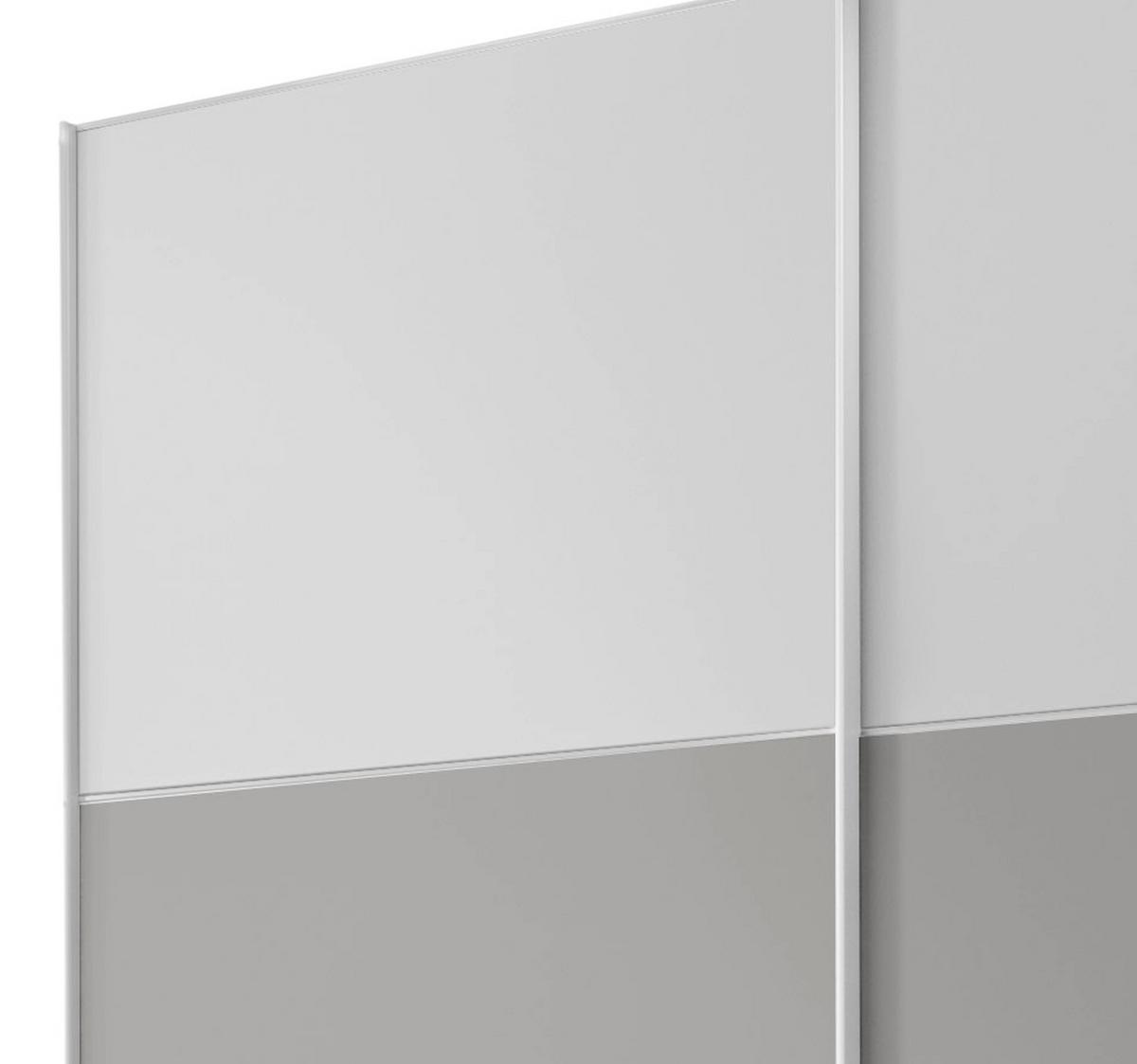 Schwebetürenschrank 188cm Includo, Weiß/grau - Weiß/Grau, MODERN, Holzwerkstoff (188/222/68cm) - MID.YOU