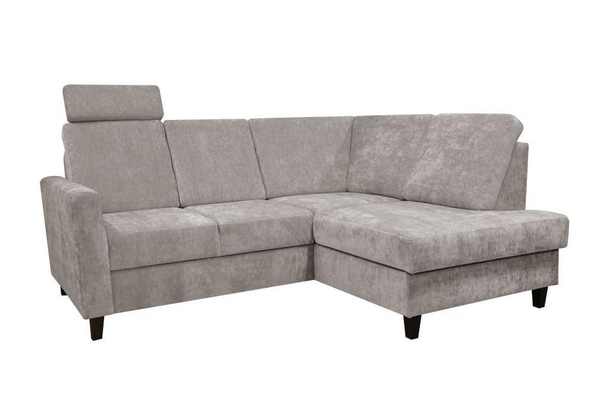 Rohová sedačka ALTON, pravá, sivohnedá ženilka - čierna/taupe, Konventionell, drevo/textil (211/91/166cm)