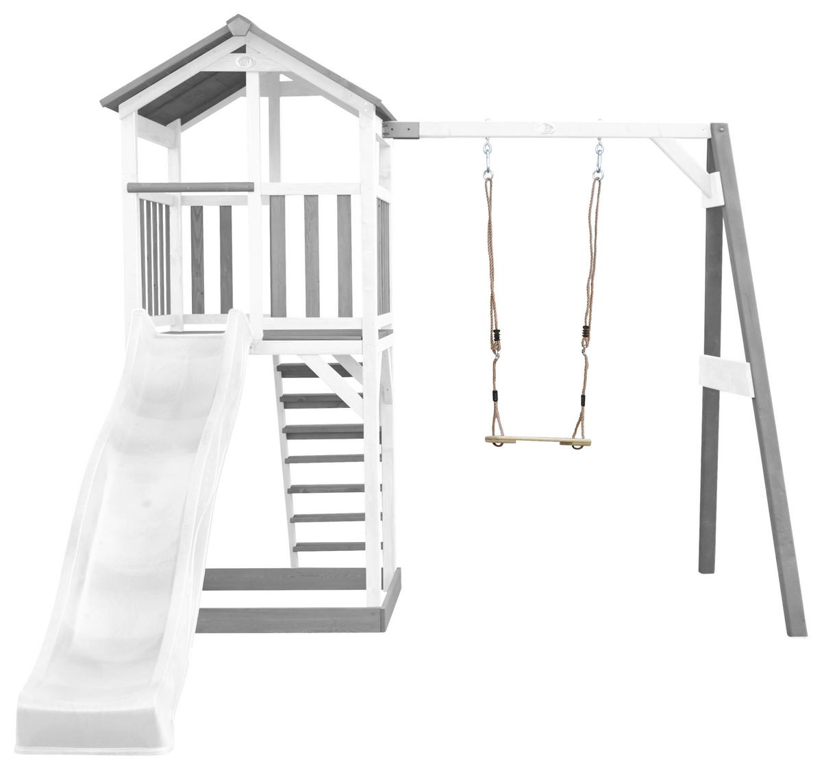 Spielturm A025.121.92 - Weiß/Grau, KONVENTIONELL, Holz/Kunststoff (283,6/241,9/349cm) - Ambia Garden