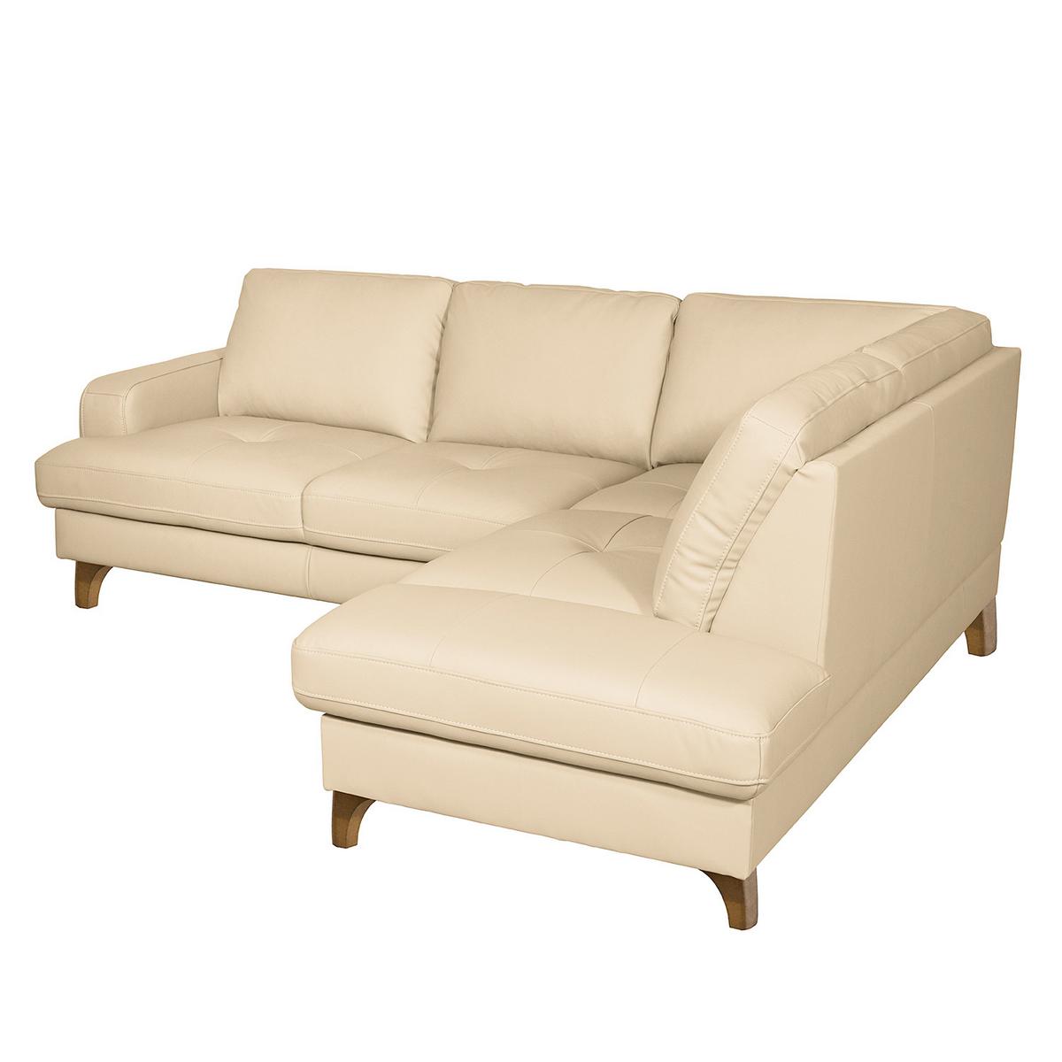 Ecksofa Fargo Beige B: 234x190 Cm - Beige/Buchefarben, Design, Leder/Textil (234/190cm) - Livetastic