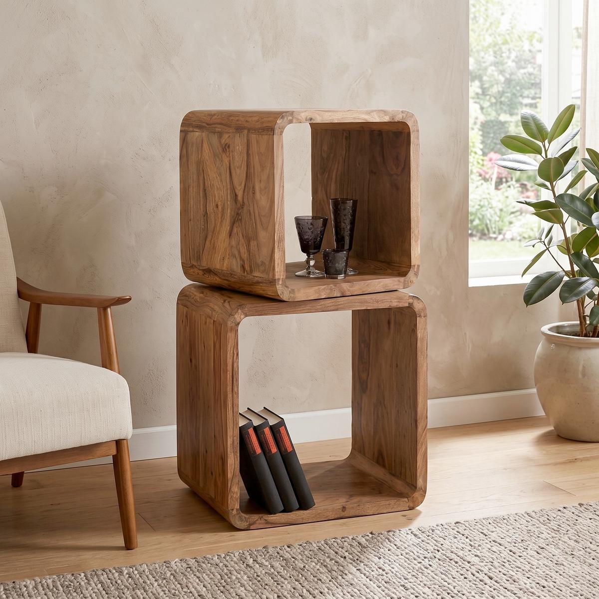 REGAL CUBEN SQUARE - Sheeshamfarben, Design, Holz - Kare-Design