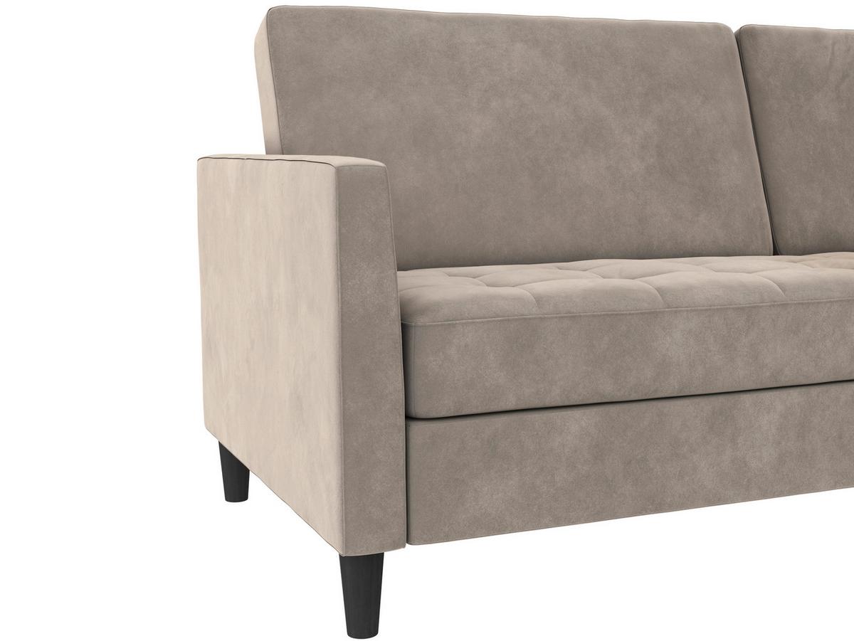 Schlafsofa Palermo Taupe, mit Schlaffunktion - Taupe/Schwarz, Basics, Textil (207/86/86cm) - Livetastic