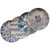 Platzteller Iberico Blue 4-tlg. ca. 32 cm blau/weiß - Blau/Weiß, Basics, Keramik (32cm) - Mäser