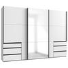 Schwebetürenschrank Level 36 A Weiß Dekor/Spiegel, B: 300cm - Weiß, MODERN, Glas/Holzwerkstoff (300/216/65cm) - MID.YOU