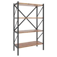 Regal Mit 4 Ablagen Insasi B: 66 cm Eiche Dekor/Schwarz - Honigeiche, MODERN, Holzwerkstoff (66/121/34cm) - MID.YOU