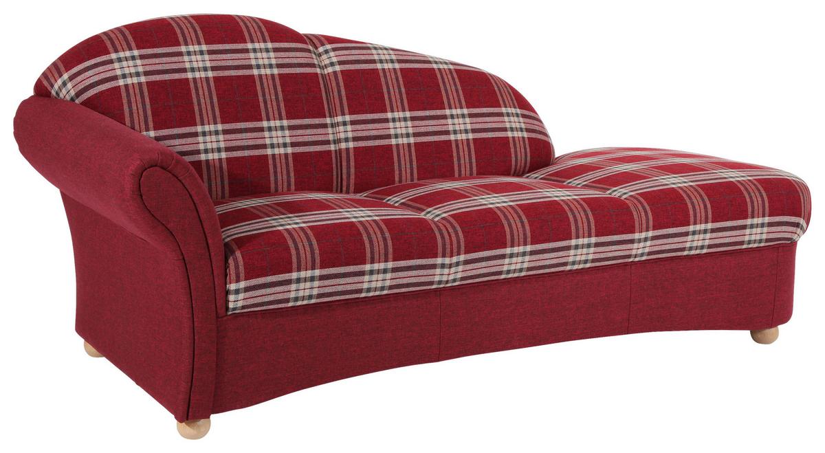 Recamiere Corona Rot, Rücken Echt - Buchefarben/Braun, Design, Textil (191/83/81cm) - Max Winzer