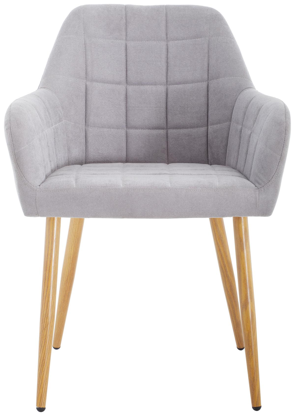 Armlehnstuhl Drops Grau B: 57 Cm - Eichefarben/Grau, MODERN, Textil/Metall (57/82/60cm) - MID.YOU