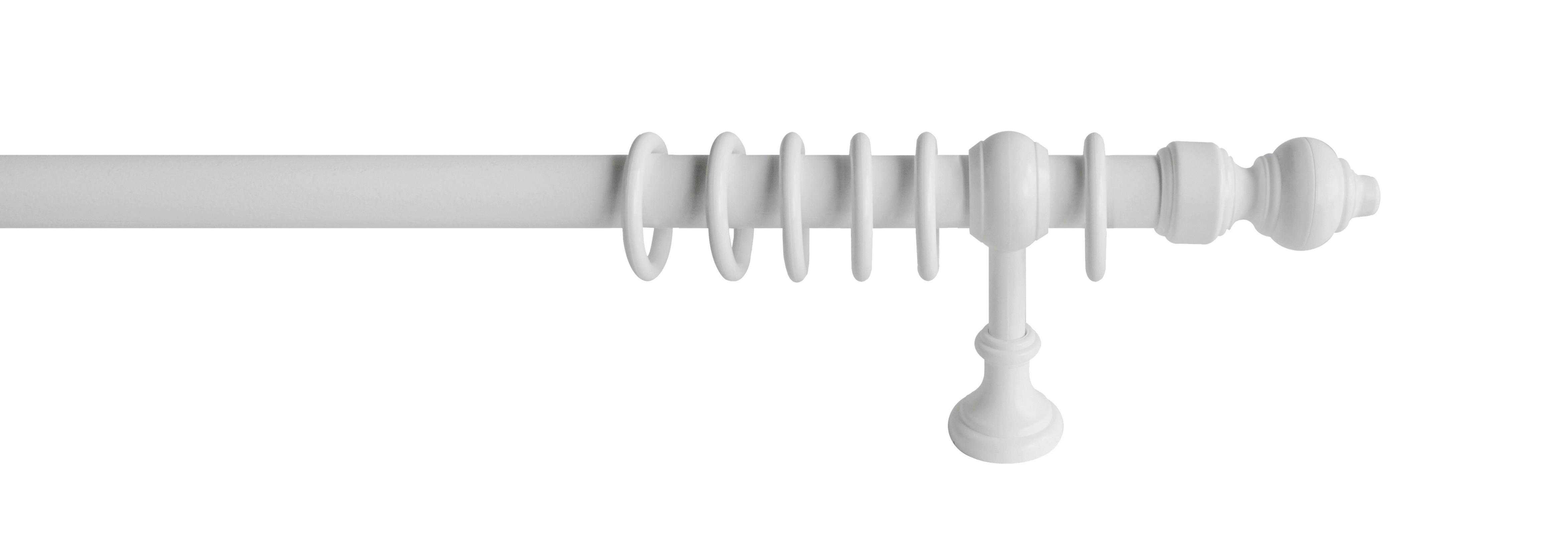 Rundstangengarnitur Benno Metall/Kunststoff/Weiß L:140cm - Weiß, KONVENTIONELL, Kunststoff/Metall (140cm) - Ondega