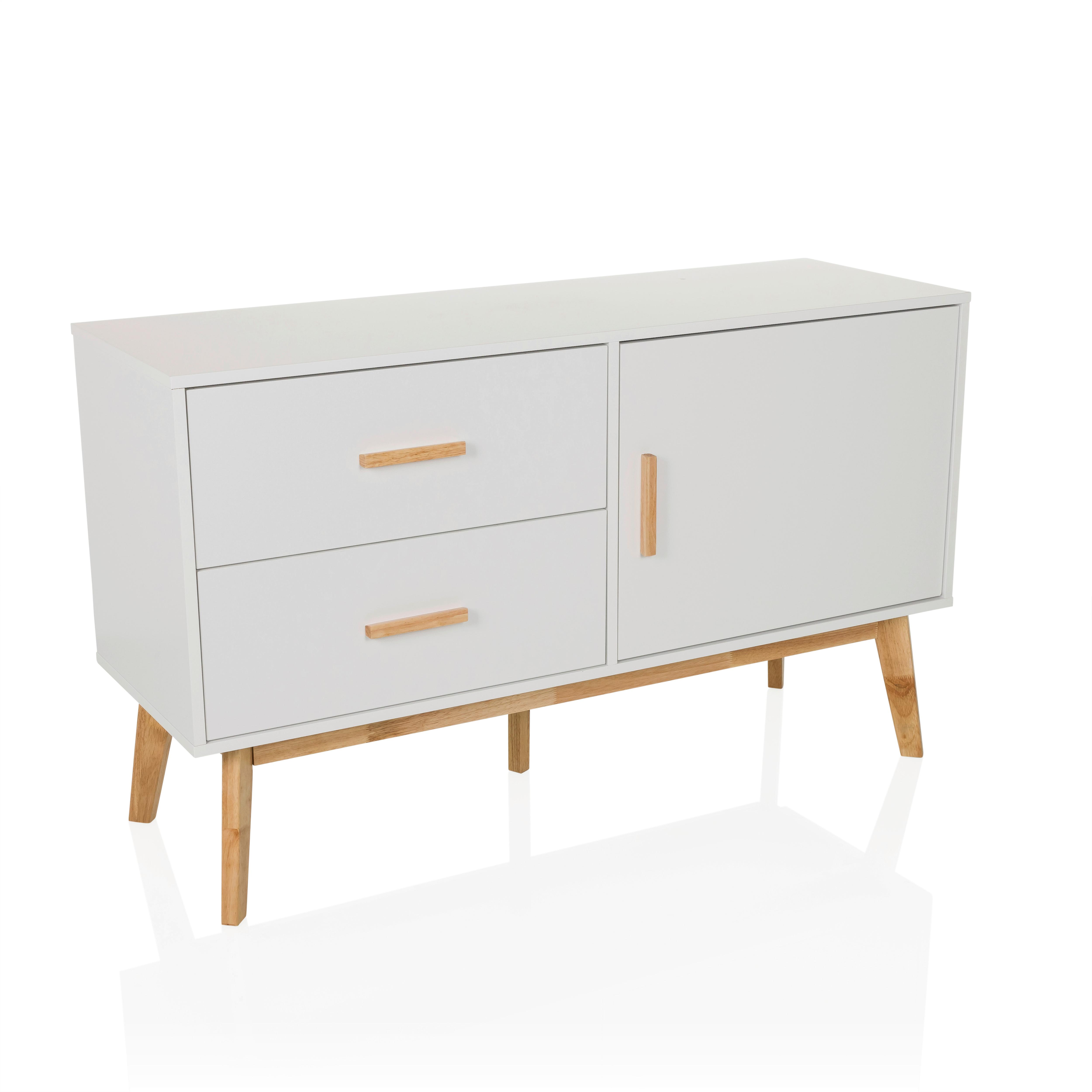 Sideboard Tarolo Weiß B: 120 Cm - Hellbraun/Weiß, MODERN, Holzwerkstoff (120/72/40cm) - MID.YOU