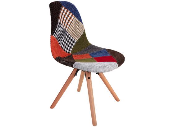 Stuhl Patchwork - Buchefarben/Multicolor, MODERN, Holz/Kunststoff (48/83,5/55,5cm) - Ombra Stuhl Patchwork - Buchefarben/Multicolor, MODERN, Holz/Kunststoff (48/83,5/55,5cm) - Ombra